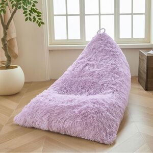 Kids Fluffy Furry Bean Bag Cover-Light Purple